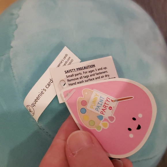 Blue Punny Paint Party Stuffed Toy by Queenie's Cards - Picture 4 of 4